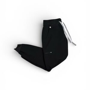 Figs Zamora Black Jogger Style Scrub Pants, Small